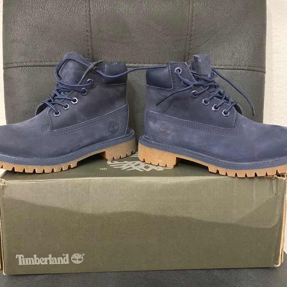 Youth Timberland Premium 6 in waterproof blood medium blue unbuckle